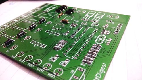 PIC home automation PCB after soldering components