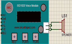 ISD1820 Voice module circuit