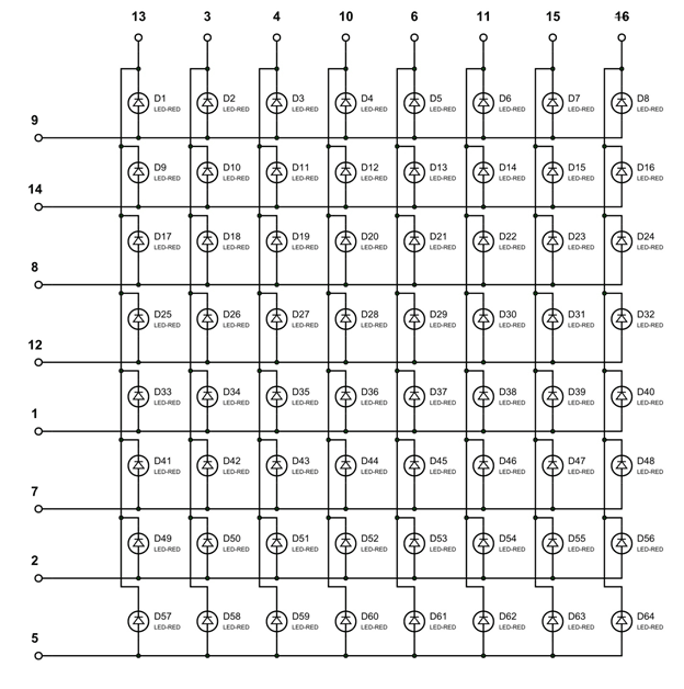 Full Internal Circuit of LED Matrix