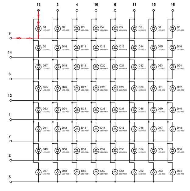 8x8 Led Matrix Interfacing With Avr Microcontroller Atmega8 6445