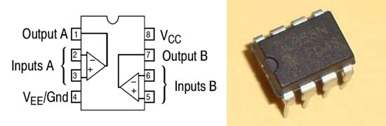 op-amp LM358-Pinout