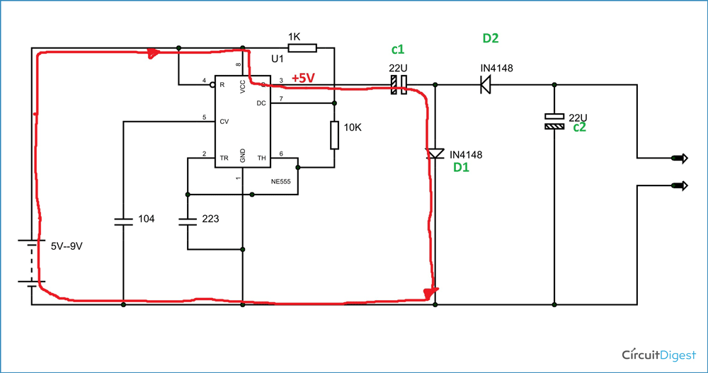 Grandpa heritage excel Negative Voltage Generator Circuit Diagram using IC 555