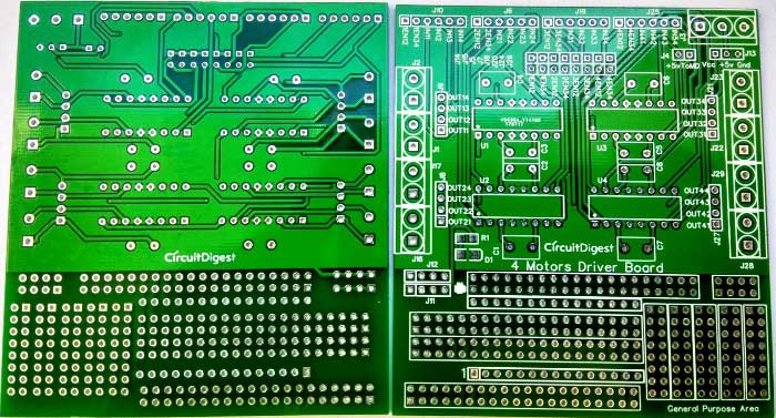 PCB for 8 channel motor driver module circuit