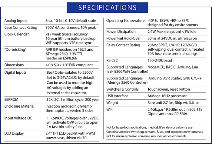 PLDuino Specifications