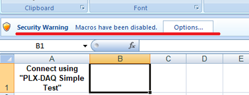 PLX-DAQ in Excel Sheet