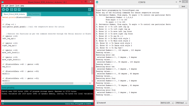 robot arduino programme