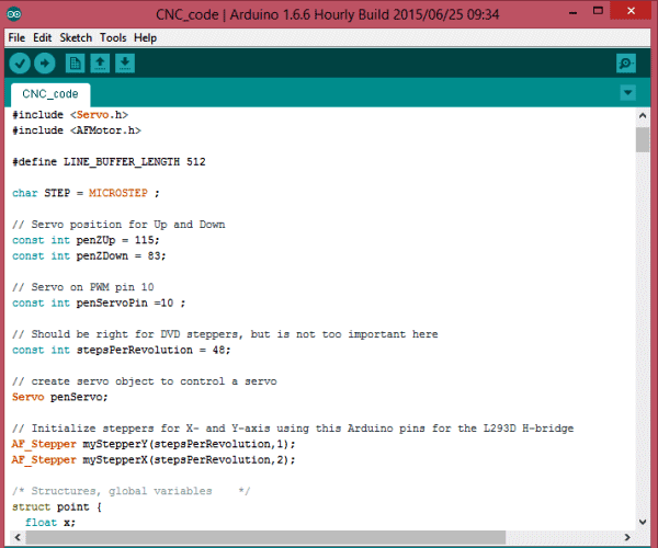 arduino code for CNC machine