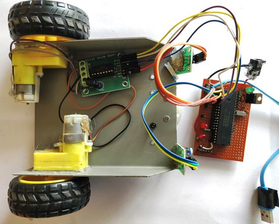 assembling Line Follower Robot using PIC Microcontroller PIC16F877A