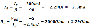 Base current and resistor calculations