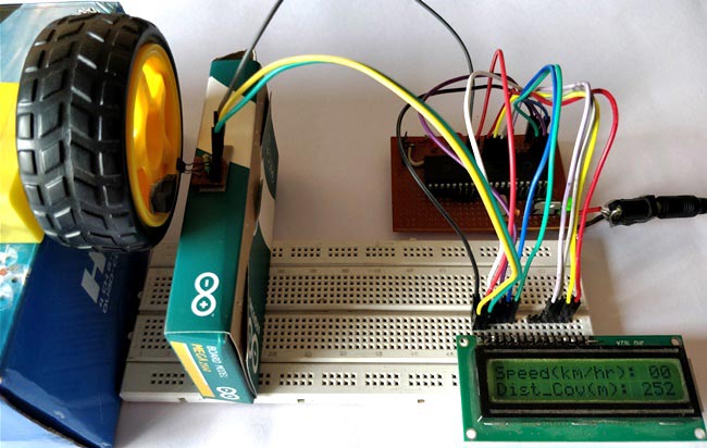digital speedometer and odometer circuit using PIC