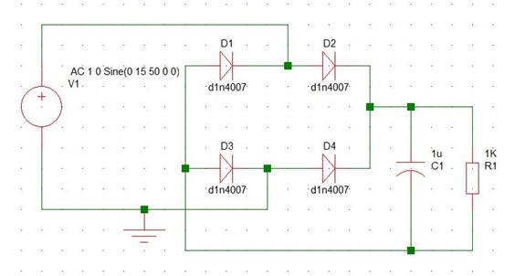 Bridge rectifier pi filter design