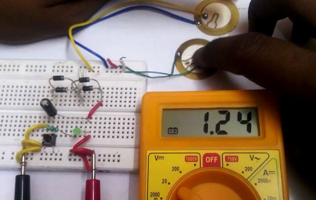 generate voltage using piezoelectric transducer