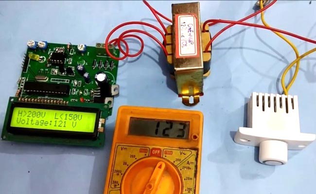 high low voltage protection using LM358 PIC microcontroller