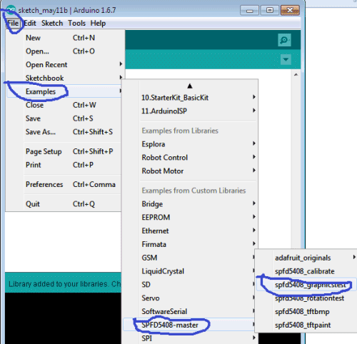 installing tft lcd library arduino 5