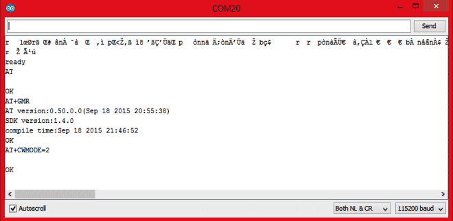 software serial esp8266 at commands