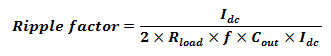 Ripple factor formula
