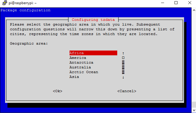 setting timezone in raspberry pi