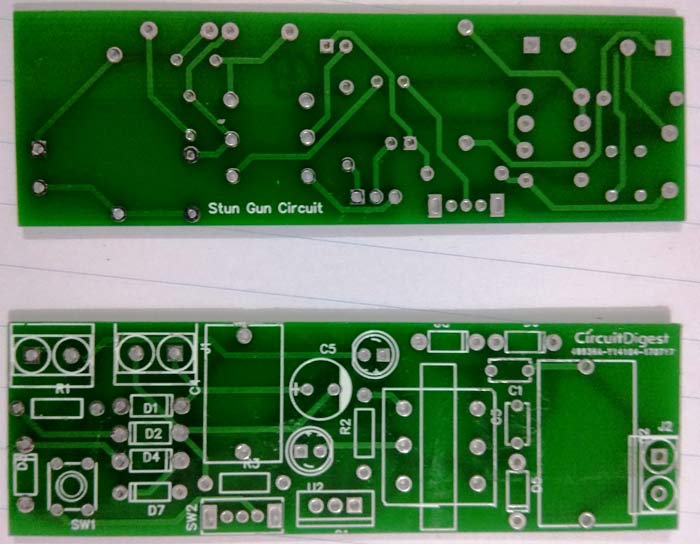 DIY Stun Gun Circuit Diagram on PCB