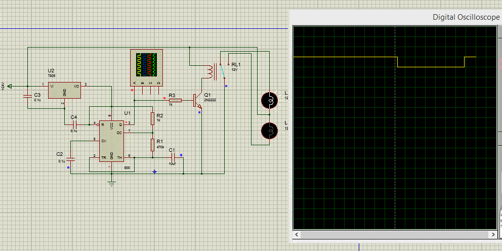 24V Flasher Circuit Simulation