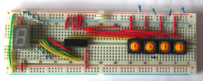 7-segment display driver circuit hardware implementation
