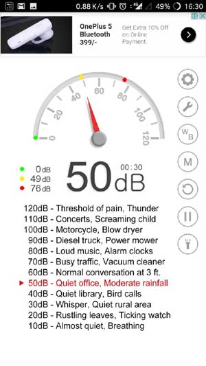 decibel meter scale