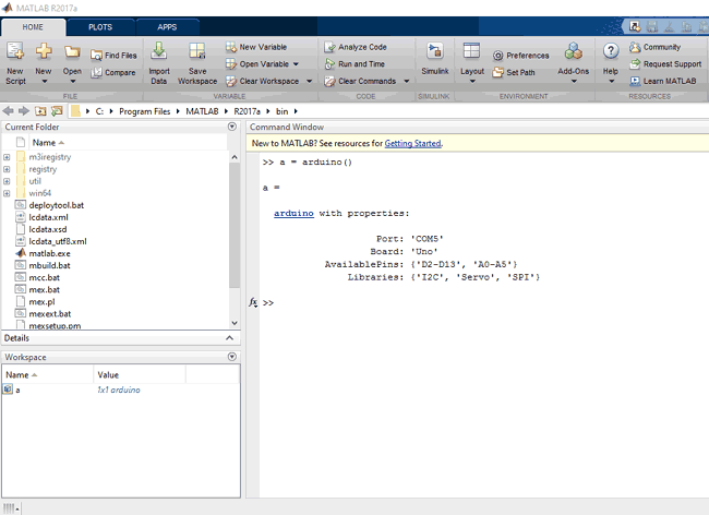 which format matlab uses to send data to arduino