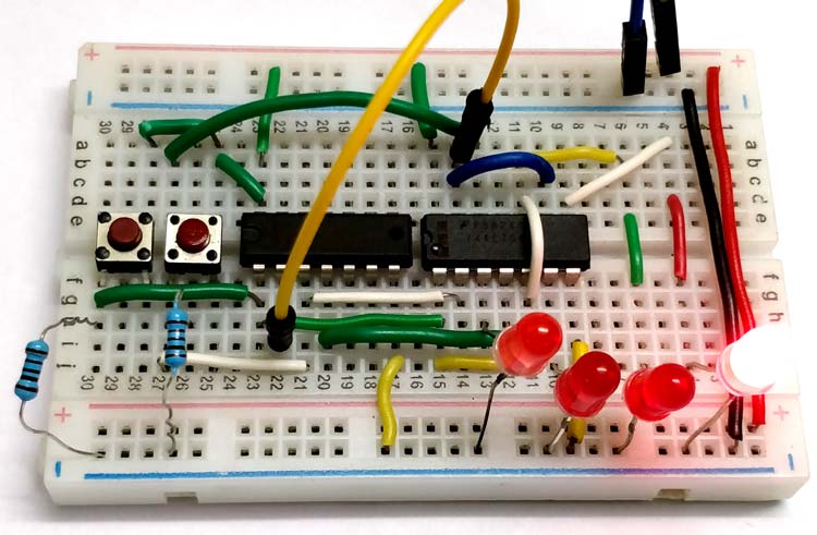 Binary Decoder Circuit in action