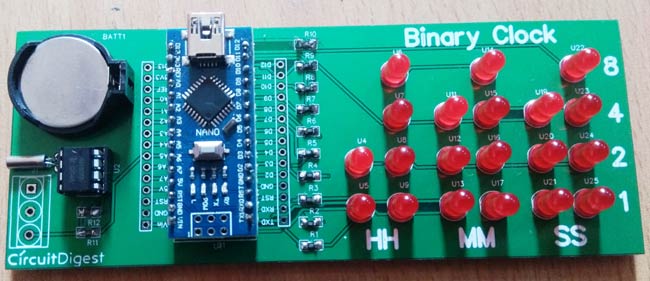 Binary Clock circuit hardware