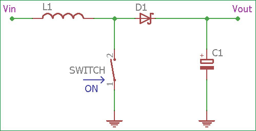 Boost Converter Circuit when Switch is ON
