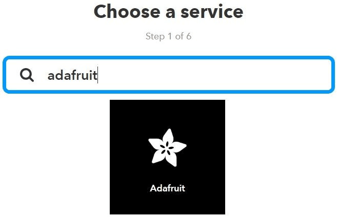 Choose Adafruit Service on your IFTT server