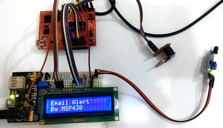 Circuit Hardware For Sending Email Using ESP8266 and MSP430 Launchpad