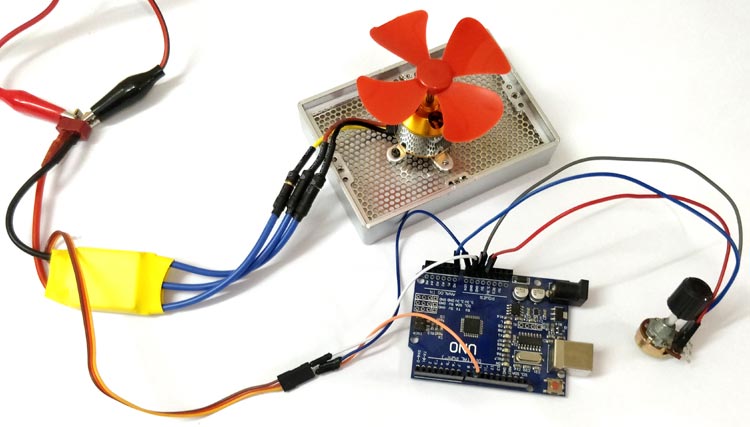 Circuit Hardware for Controlling Brushless DC motor using Arduino