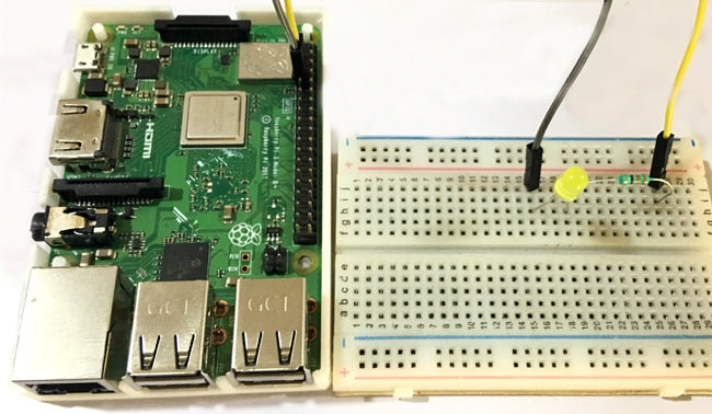 Circuit Hardware for Controlling an LED with Node.js Webserver