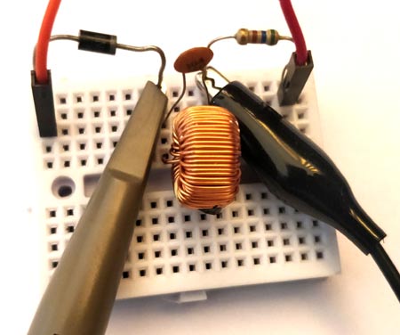 Circuit Hardware for Inductance and Capacitance Calculator using Oscilloscope