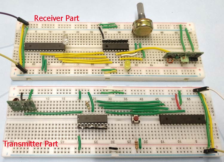 Circuit Hardware for Interfacing RF module with Atmega8