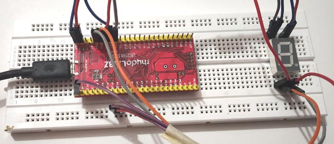 Circuit Hardware for Interfacing Seven Segment Display with ARM7-LPC2148