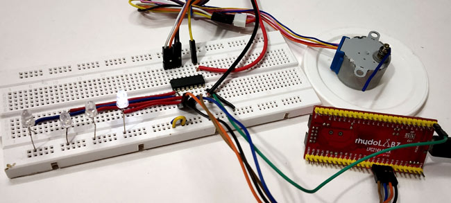 Circuit Hardware for Interfacing Stepper Motor with ARM7-LPC2148