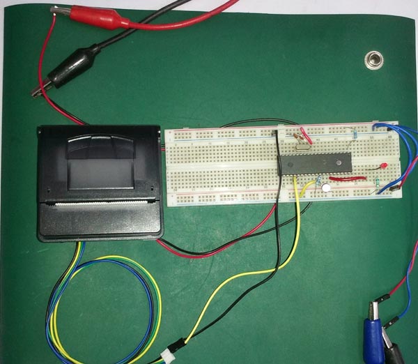 Circuit Hardware for Thermal Printer interfacing with PIC16F877A