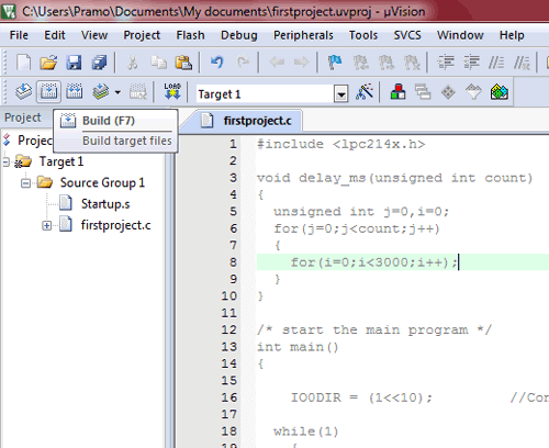 how to convert c file to hex file in keil