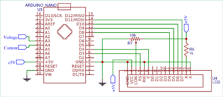 Computation and display unit for Arduino  Wattmeter