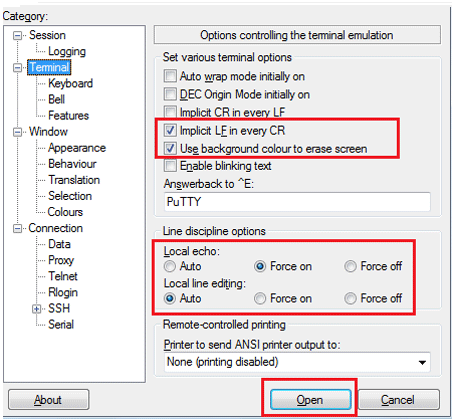 Connecting XBee in linux OS using putty 2