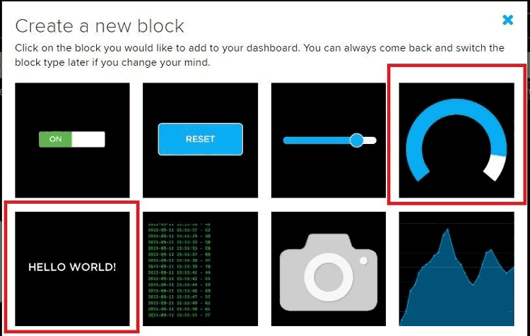 Create a new Block on Adafruit Dashboard