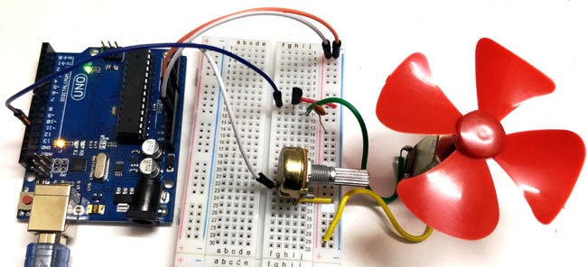 DC Motor Speed Control using Arduino and Potentiometer potentiometer wiring diagram fan 