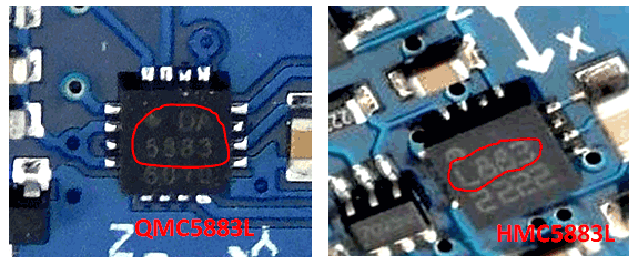 Difference between HMC5883L and QMC5883 Magneto Sensor