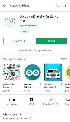 Download ArduinoDroid from playstore