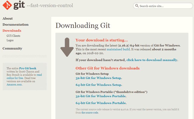 Download GIT 2.16.2