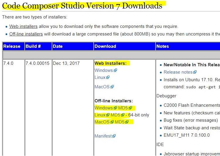 view contents of a vector code composer studio