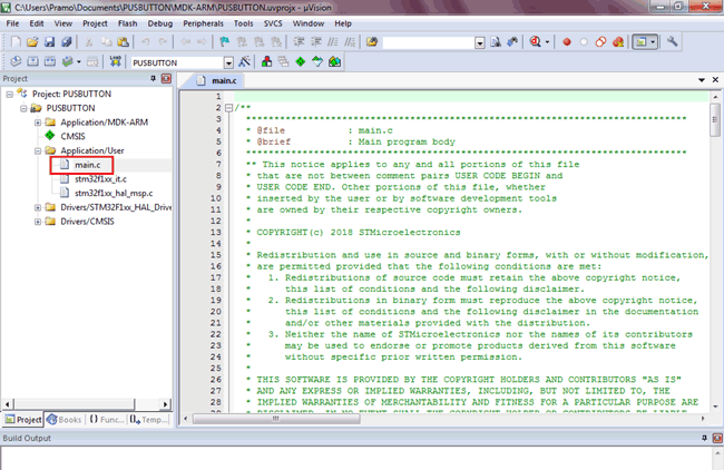 Edit main Code for Programming STM32F103C8