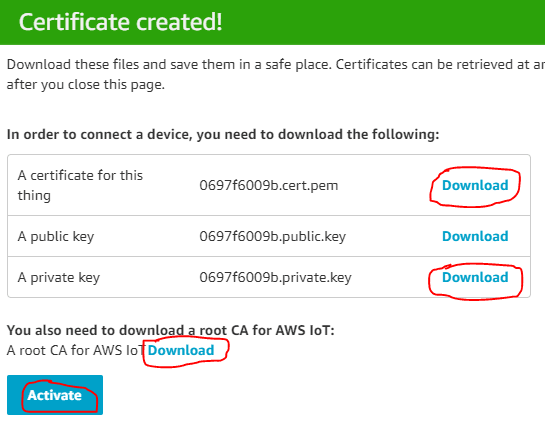 First click on Activate key then download three key