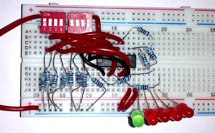 Full Adder Circuit using 74LS283N in action